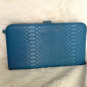 Snake textured button wallet